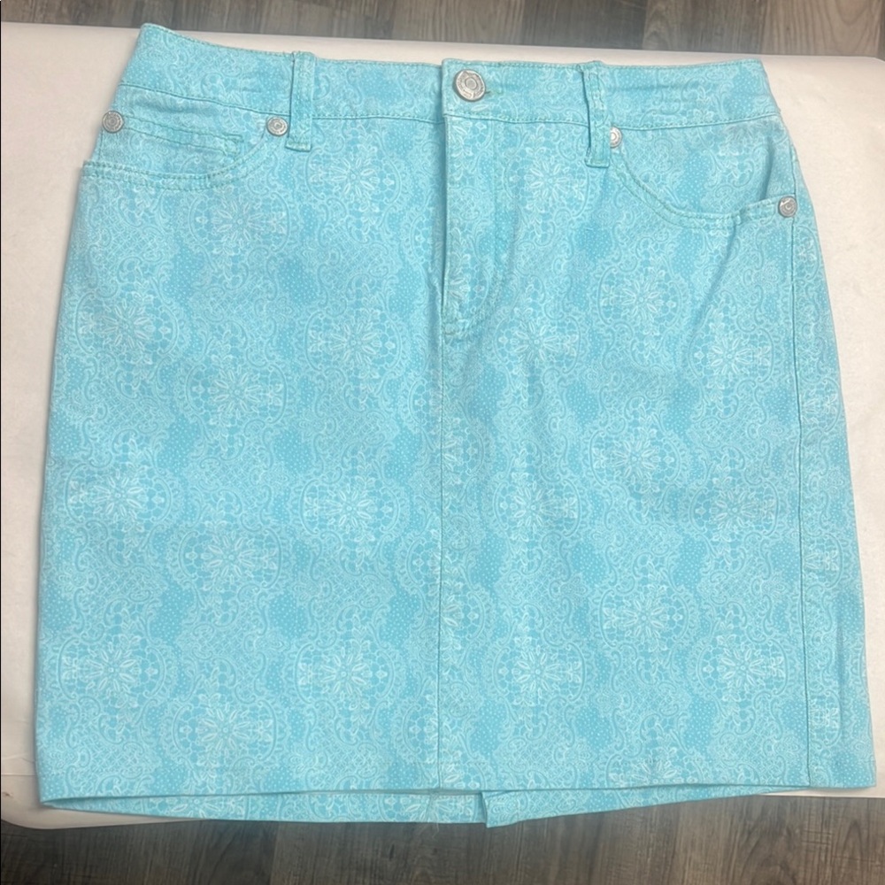 Nine West Blue Mini Skirt Casual Resort Wear